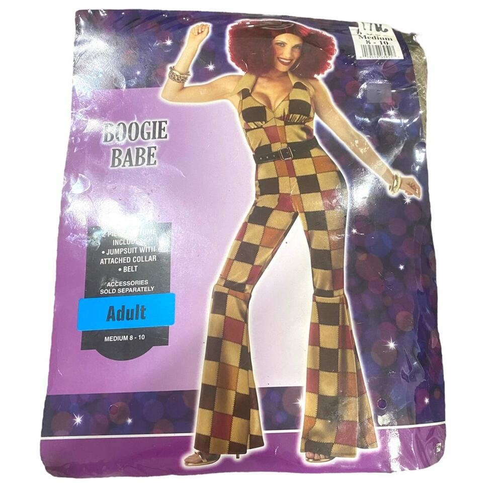 NWT Boogie Babe Disco Girl 70's Women Halloween Costume Dress Up Medium (8-10)